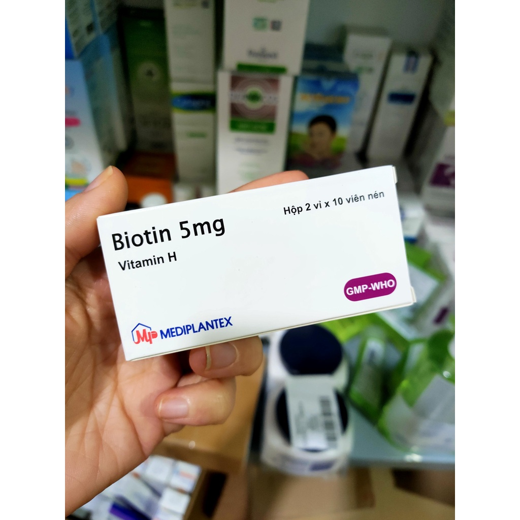 Viên uống Biotin 5mg - Hỗ trợ giảm tình trạng tóc gãy rụng hộp 20 viên
