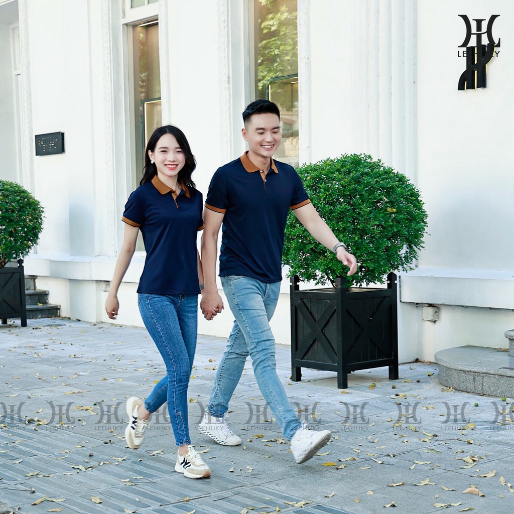 ♧☃Áo đôi tình nhân combo 2 polo mắt chim thương hiệu LEEHUKY cao cấp