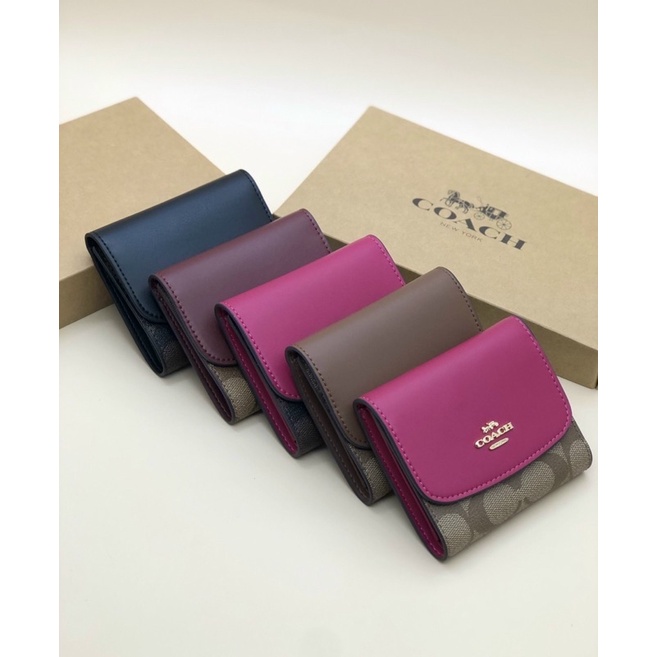 Ví Coach ngắn nắp tròn full box