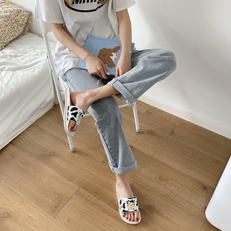JY071 Dép bò sữa đi trong nhà chồng trơn trượt