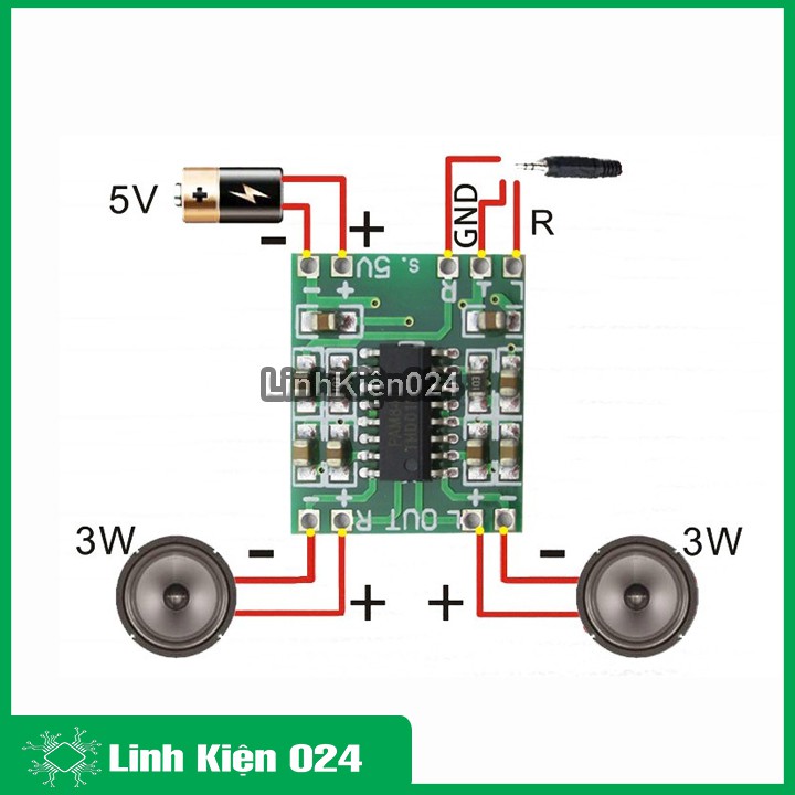 Mạch khuếch đại âm thanh PAM8403 2X3W 5V Có Volume