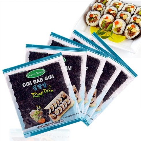 Rong Biển Gim Bab Gim Hàn Quốc 20gr*10 lá/ Rong Biển Shushi/ Rong biển Kim bắp/ Rong Biển cuộn cơm Hàn Quốc