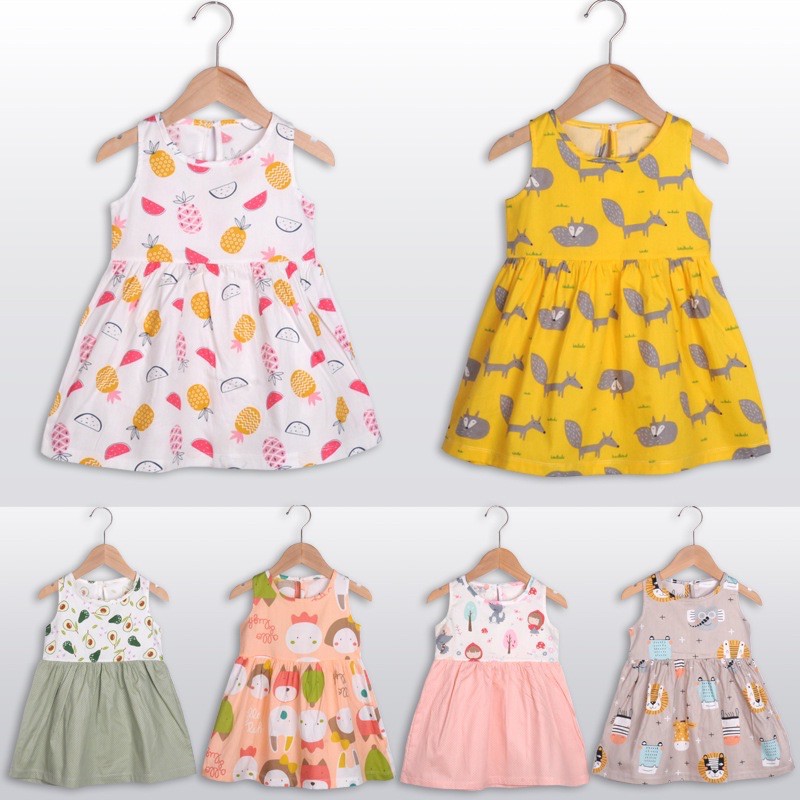 [Link2] Váy cotton thô xinh xắn cho bé gái, váy bé gái mẫu mới hè thoáng mát