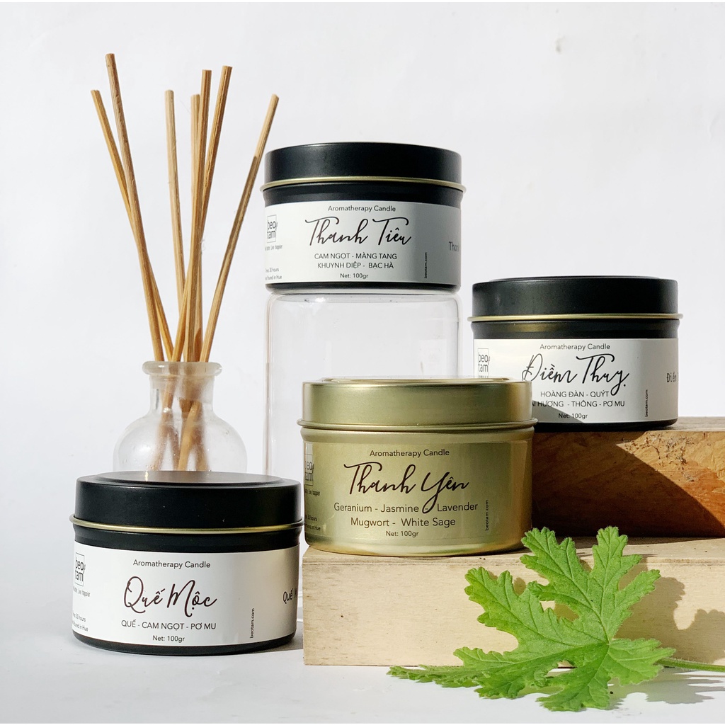 Nến Thơm Thiên nhiên Phối Hương Thư Giãn - Bồ Thóc Organic - Nến cao cấp organic không khói dễ ngủ tinh dầu tự nhiên
