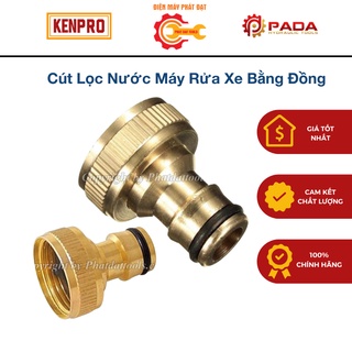 Cút lọc nước máy rửa xe bằng đồng -Cút đồng nối nhanh đầu hút máy rửa xe-Có lọc cặn-Phụ kiện máy xịt rửa xe cao áp
