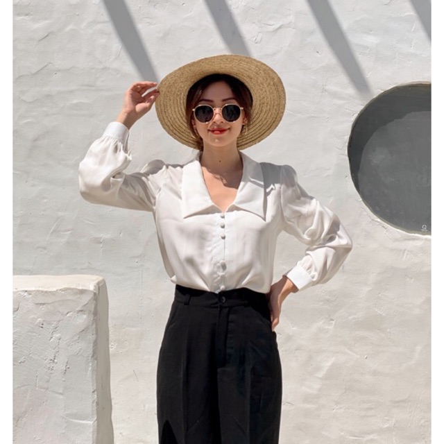 đơn 99K] ZIEL Sơ mi lụa tay bồng | Cloudy Shirt [SHIP HOẢ TỐC]