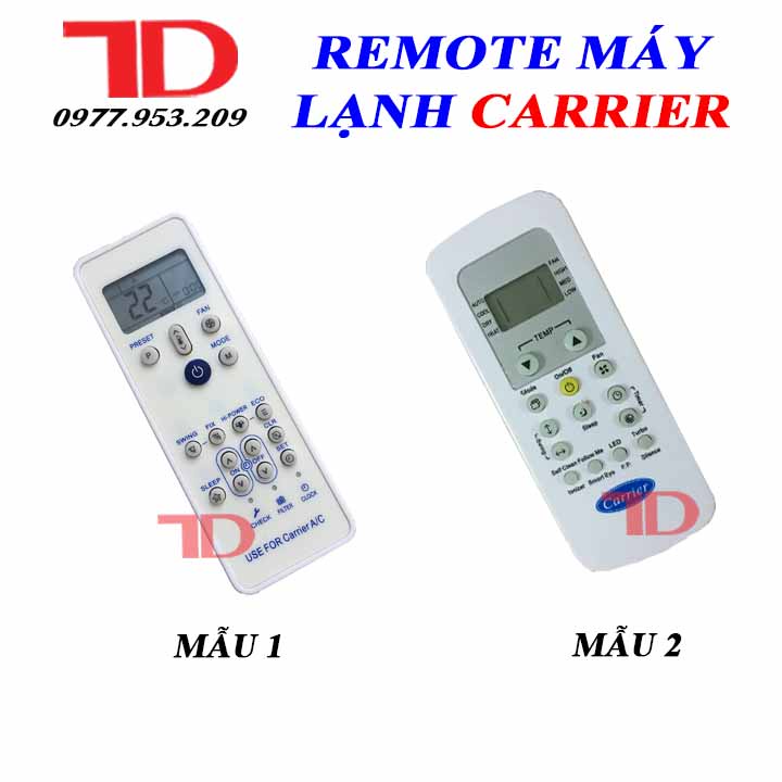 Remote máy lạnh CARRIER ,điều khiển máy lạnh CARRIER