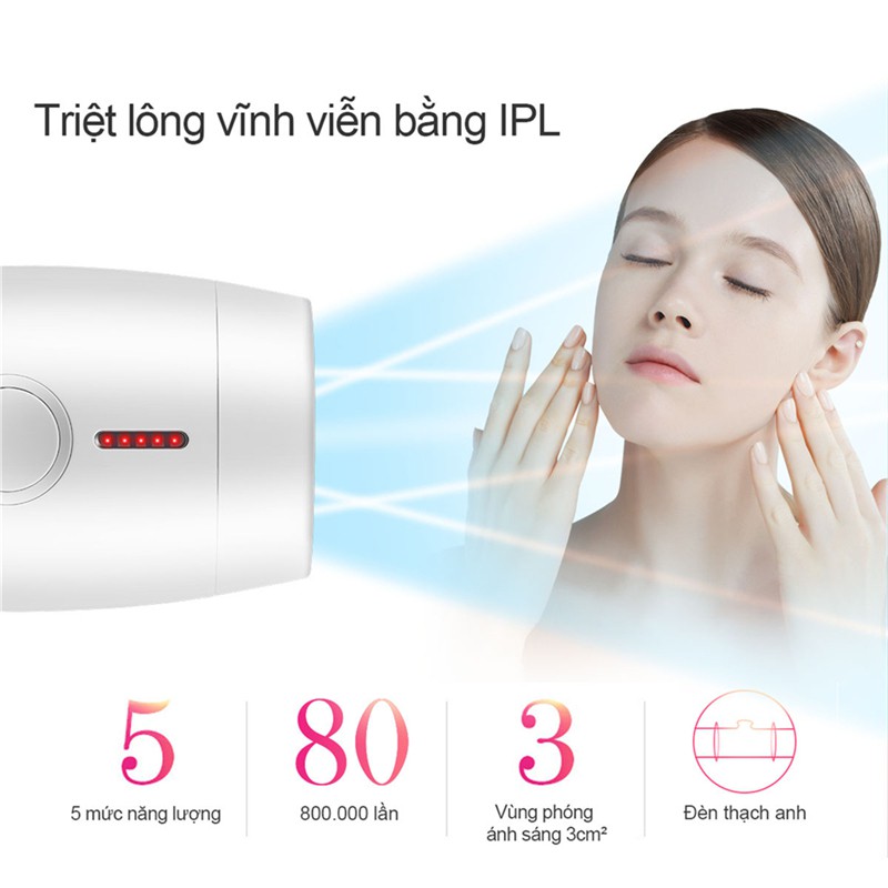 Máy Triệt Lông Vĩnh Viễn CkeyiN MT093 IPL Dùng Cho Nam Và Nữ Cho Vùng Bikini/Chân/Nách/Cánh Tay 5 Cấp Độ Cảm Biến | BigBuy360 - bigbuy360.vn