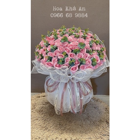 Bó hoa sinh nhật, khai trương siêu to, siêu lá cực xịn. Bó 100bông 4 lớp cao cấp