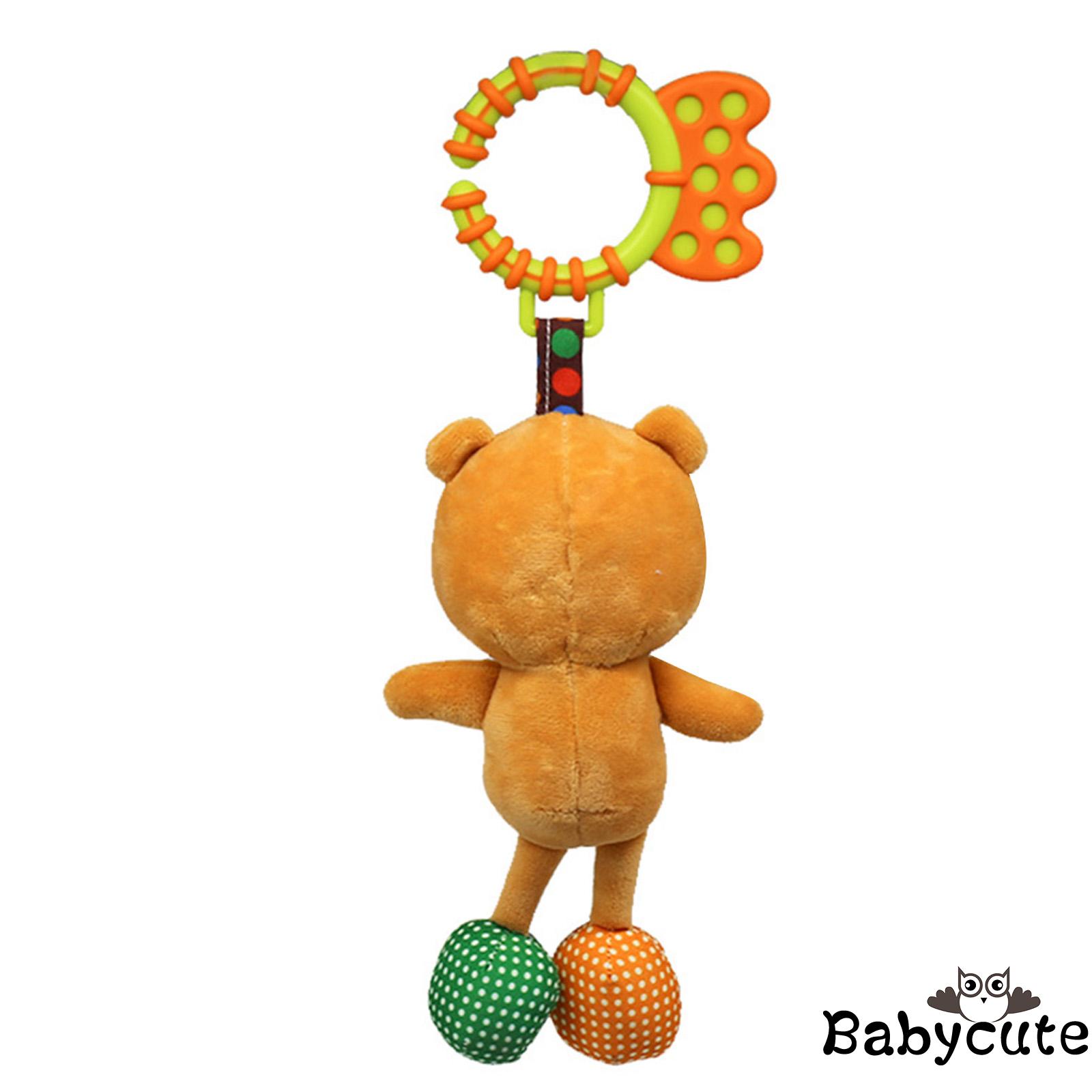 B-BBaby Hanging Toys Stuffed Animal with C-Clip Ring Activity Development Toy for Crib Stroller Carseat Decoration