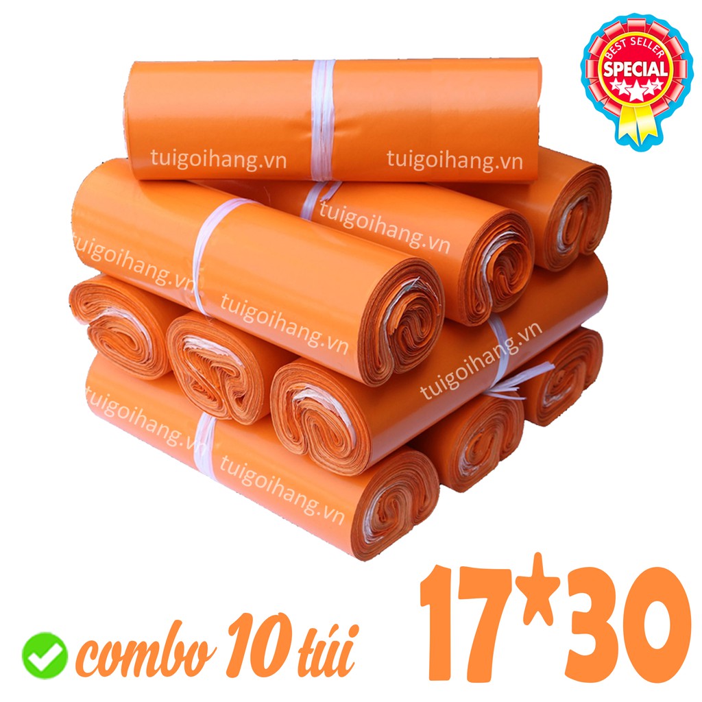 [ĐỘC QUYỀN] 10 Túi niêm phong Cam size 17x30cm cao cấp, chất lượng, nâng cao thương hiệu sản phẩm