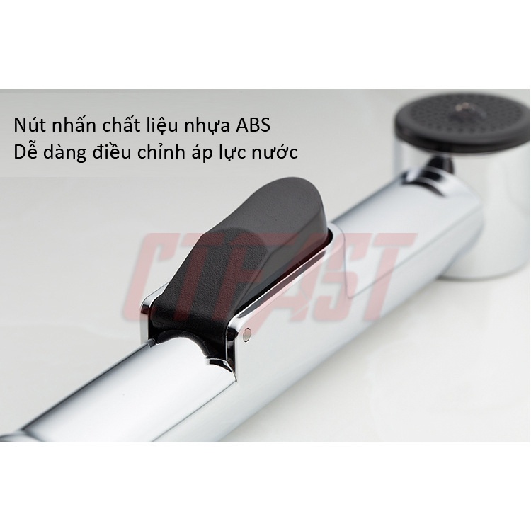 Bộ vòi xịt vệ sinh (Toilet) CTFAST chất liệu nhựa mạ (bao gồm vòi xịt+giá đỡ+dây xịt 1,5m)