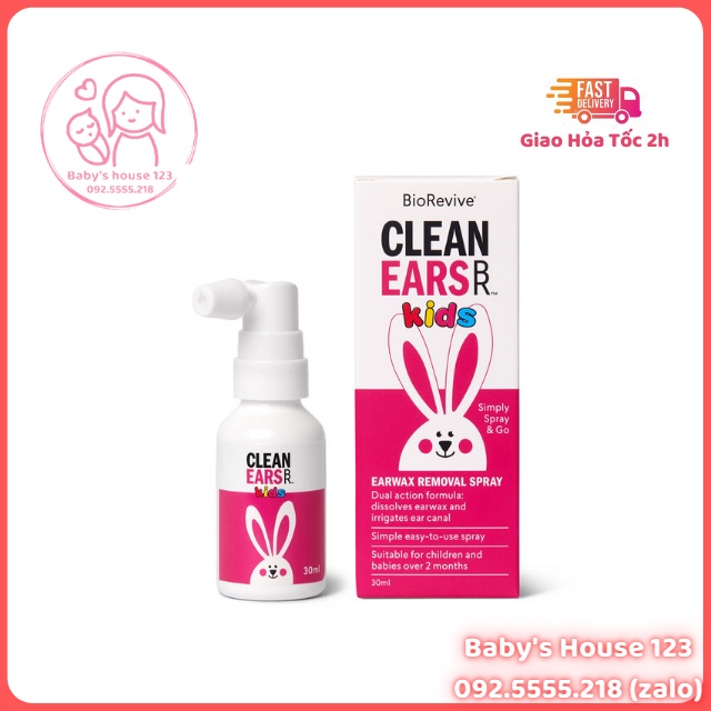 Xịt tan ráy tai cho bé Cleanears Kid 30ml Úc