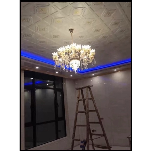 Đèn chùm 15 Tay 6212 Bát Thuỷ tinh pha lê