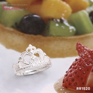Nhẫn bạc Ý 925 Bạc Xinh Huệ Ngân - Vương miện đẹp RR1520