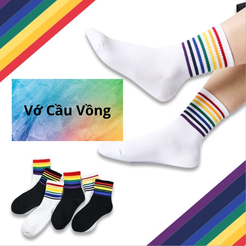 Vớ Sọc Cầu Vồng Tất Ulzzang Rainbow