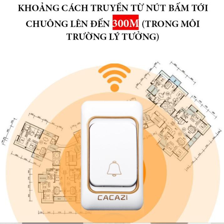 Chuông cửa không dây Cacazi chính hãng cho nhà ở, chung cư