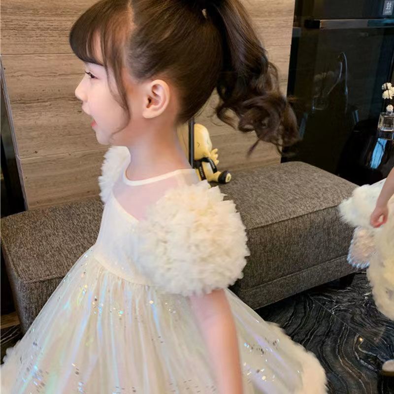 Đầm Công Chúa Thiết Kế Tay Ngắn Phong Cách Phương Tây Thời Trang Mùa Hè Mới Cho Bé Gái