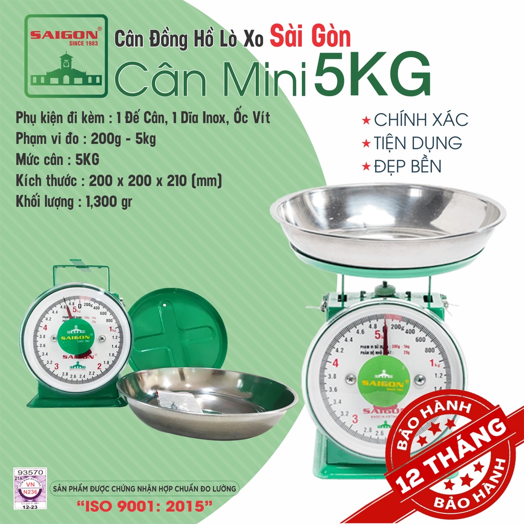 Cân 5 kg bảo hành 12 tháng