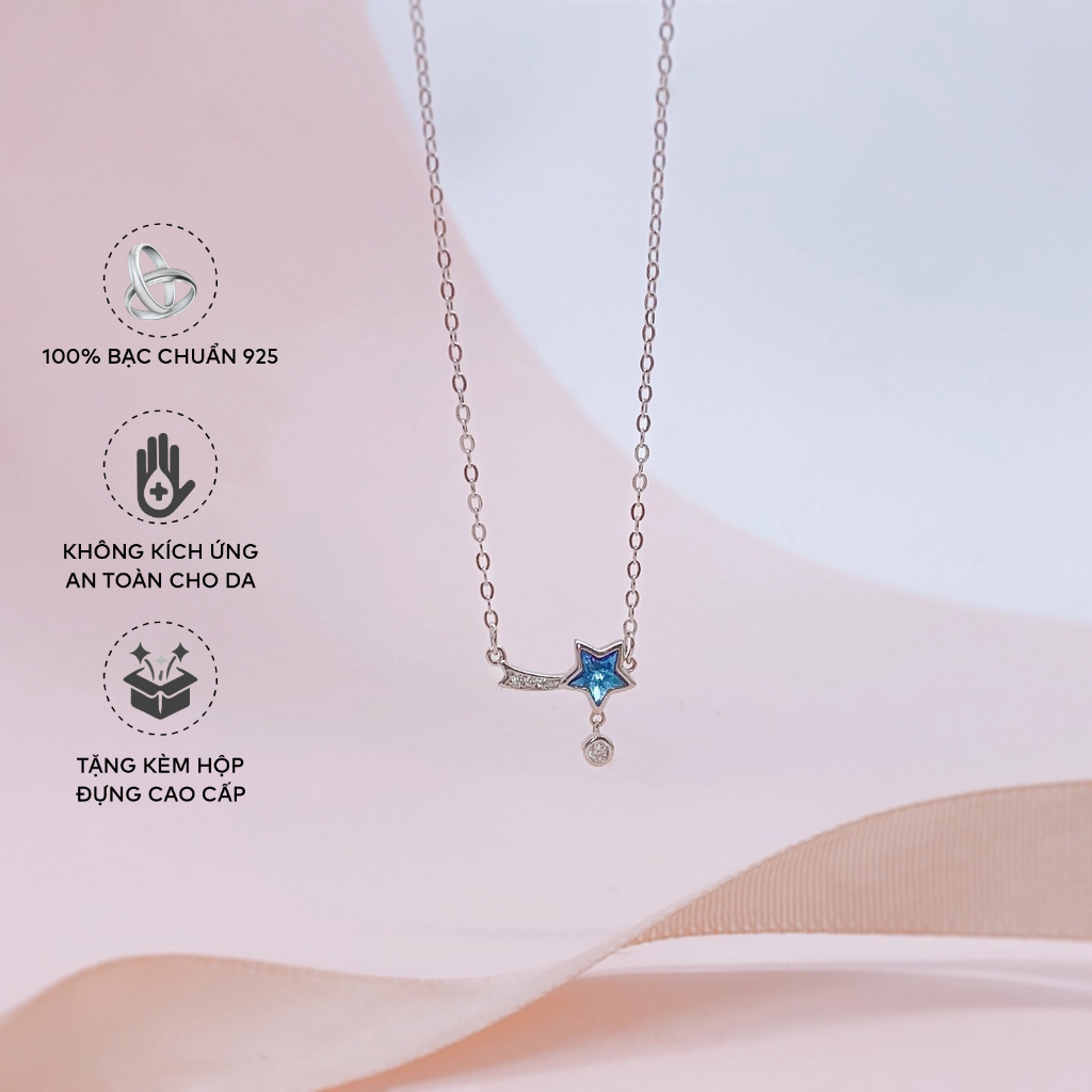 Dây Chuyền Bạc Blue Peach Blue Star DC602