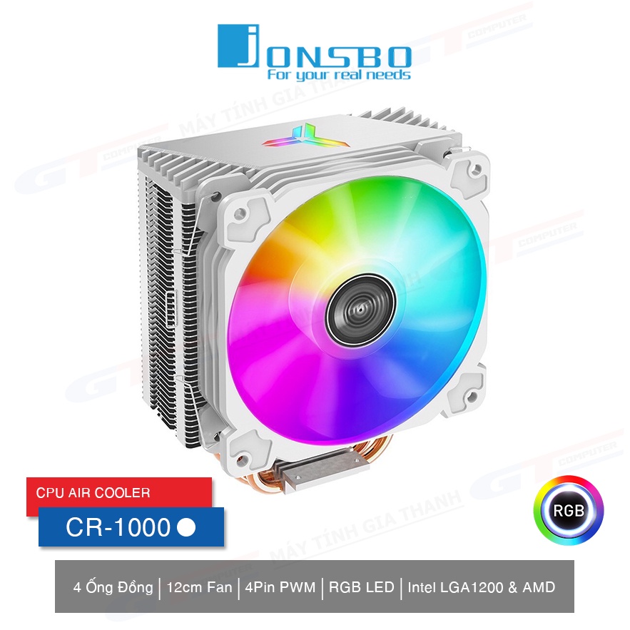 Tản Nhiệt CPU Jonsbo CR1000 White - Tản Nhiệt Khí CPU 4 Ống Đồng