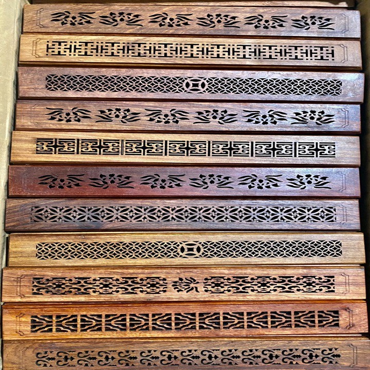 Khay gỗ đốt trầm hương không tăm - gỗ hương