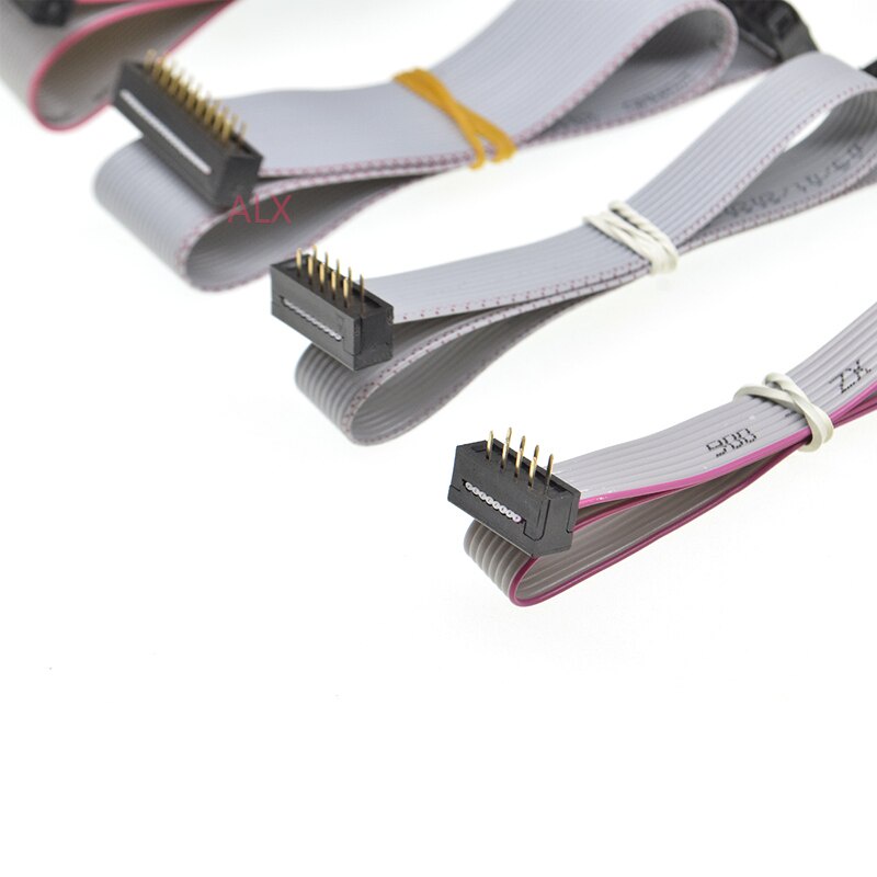 2PCS FC-FD DC4 2.54MM pitch male to female connector 8/10/16/20/40 PIN 20CM 30CM Flat Ribbon DOWNLOAD Data Cable IDC BOX HEADER