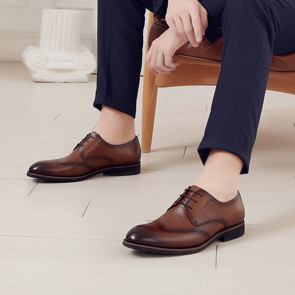 Giày nâu pierre cardin da bò cao cấp