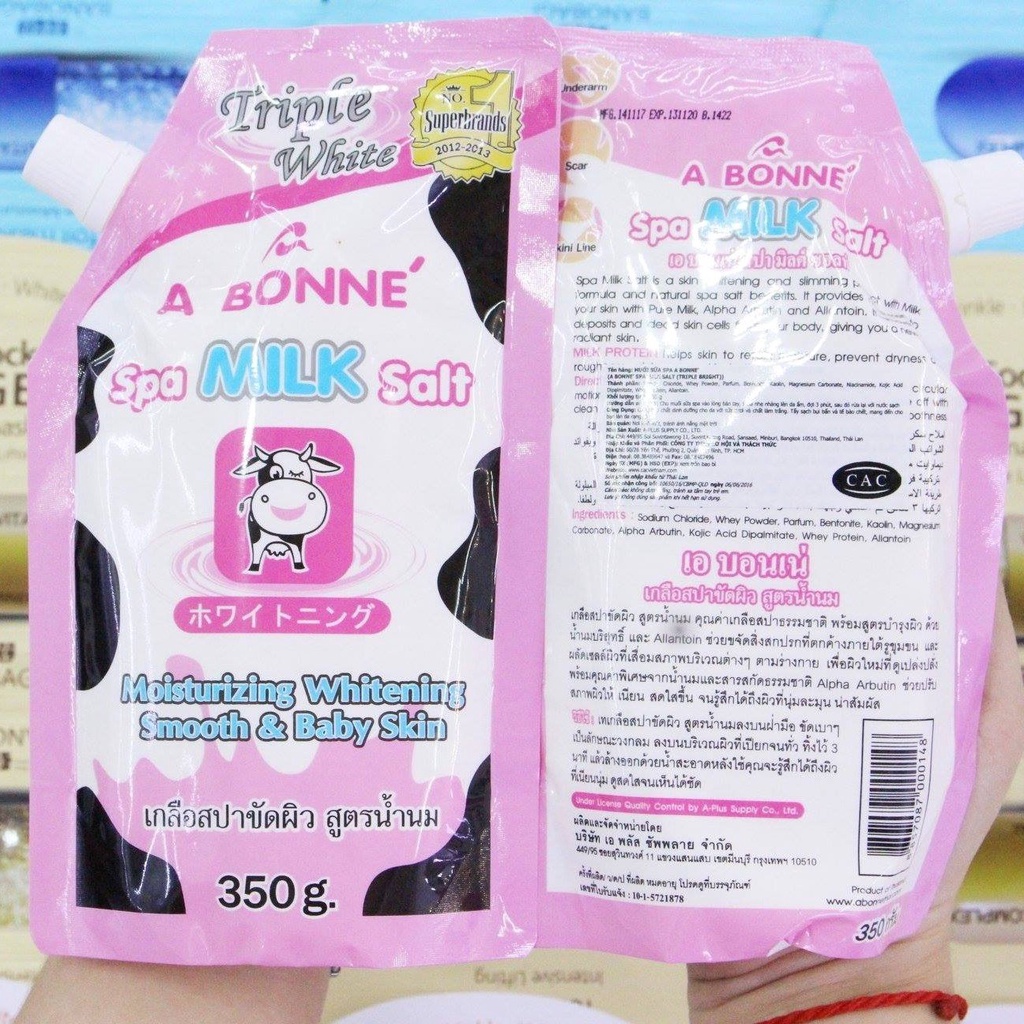 Muối tắm sữa bò tẩy tế bào chết trắng da A Bonne Spa Milk Salt túi 350gr | BigBuy360 - bigbuy360.vn
