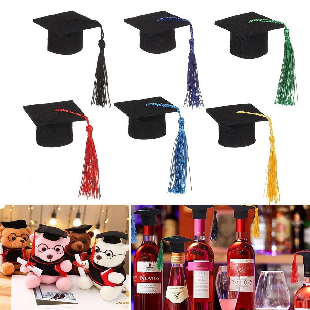 Set 6 Mũ Tốt Nghiệp Mini Trang Trí Nhà Búp Bê