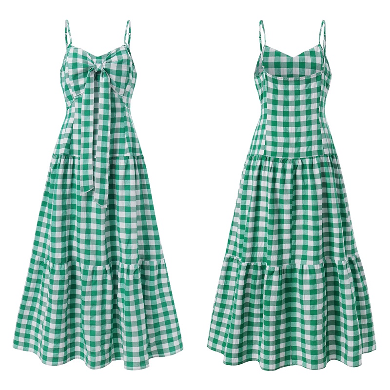 Đầm CELMIA hai dây dáng dài thắt nơ họa tiết kẻ sọc thời trang mùa hè dành cho nữ