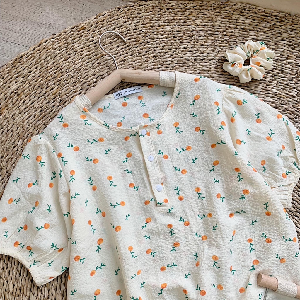 Set đồ nữ pijama nhiều hình áo babydoll &amp; quần ngắn ulzzang , Bộ quần đùi kèm áo sơ mi cách điệu hot trend