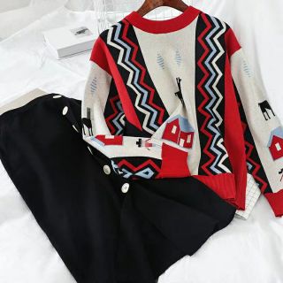 [ Ord ] Set áo chân váy len siêu xinh