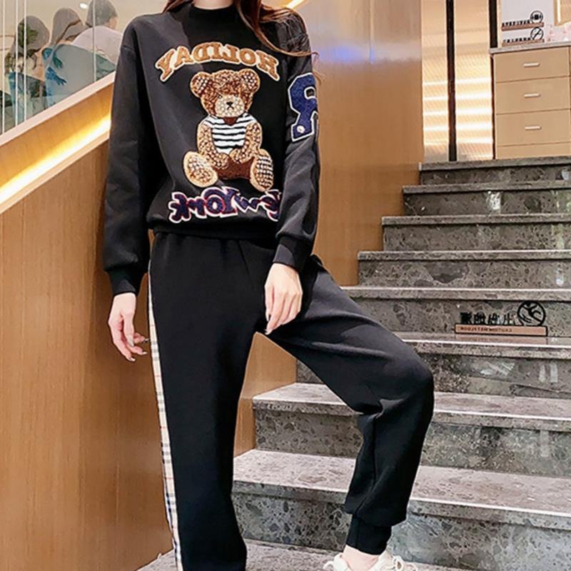 Set đồ thể thao hai món dáng rộng thời trang xuân thu cao cấp 2021