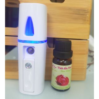 Máy xông mặt xịt khoáng + Tinh dầu hoa hồng