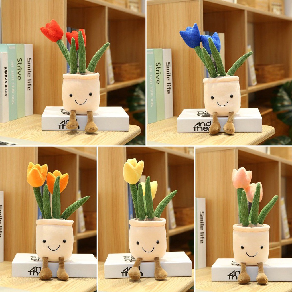 Chậu Hoa Tulip Nhồi Bông Dễ Thương Dành Cho Mọi Lứa Tuổi