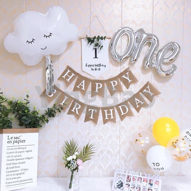 Bong Bóng Lá Nhôm Hình Cầu Mây Cười Mặt Cười Trang Trí Tiệc Sinh Nhật/Tiệc Cưới