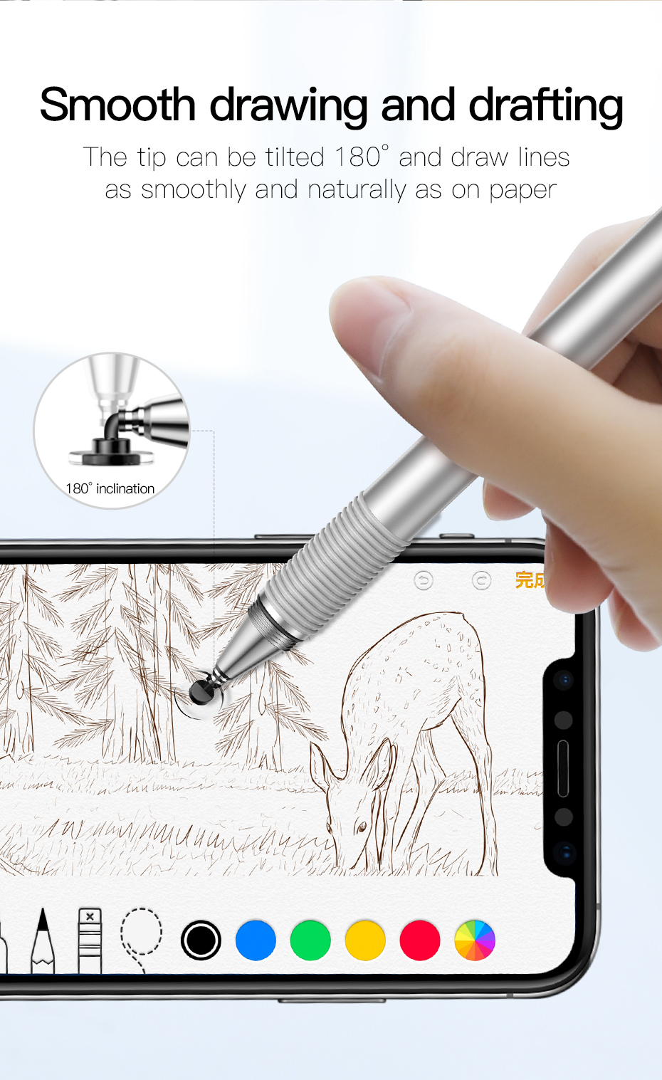 BASEUS Bút Cảm Ứng Cho Apple Pen 2 Ipad Pro 9.7, 10.5, 12.9, 2018