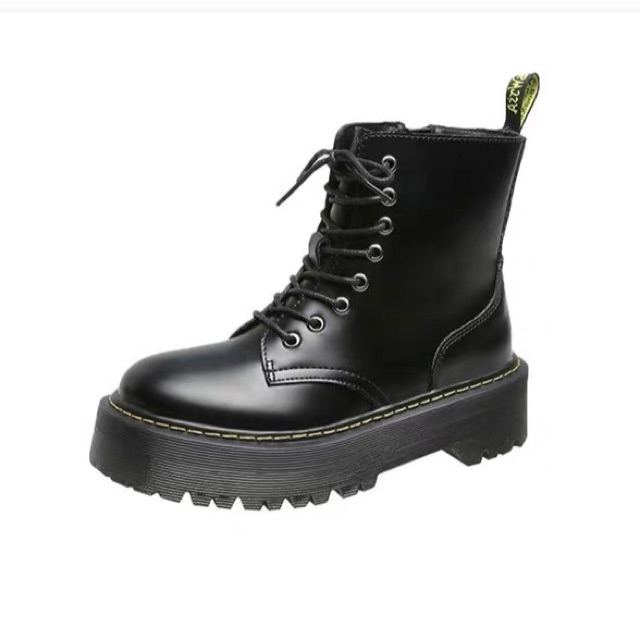 CLIP SHOP TỰ QUAY Boots cổ cao đế siêu cao nữ có khoá kéo đế đen