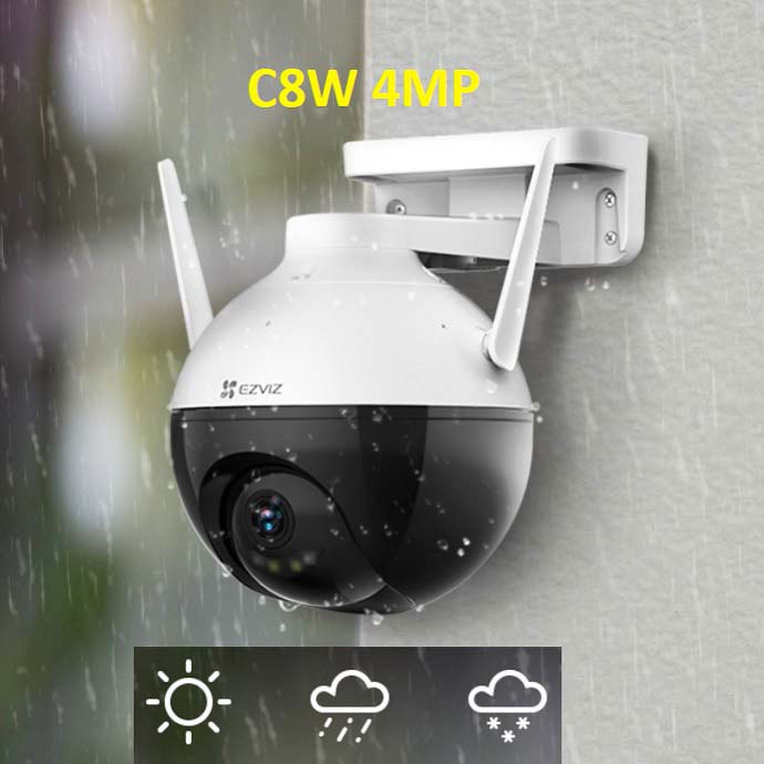 Camera IP EZVIZ C8W 4MP 2K, WI-FI Ngoài Trời 360 Độ, Màu Ban Đêm, Đàm Thoại 2 Chiều, Nhận Diện Người Bằng AI, chuẩn H265