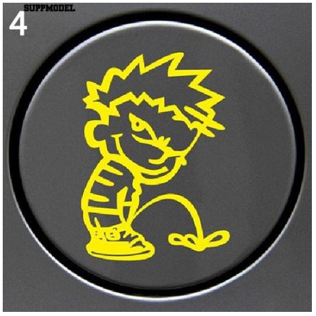 Tem Decal Sticker miếng dán Trang Trí nắp bình xăng nhiên liệu xe hơi ô tô chú bé Naughty Boy cho xe Toyota Vios