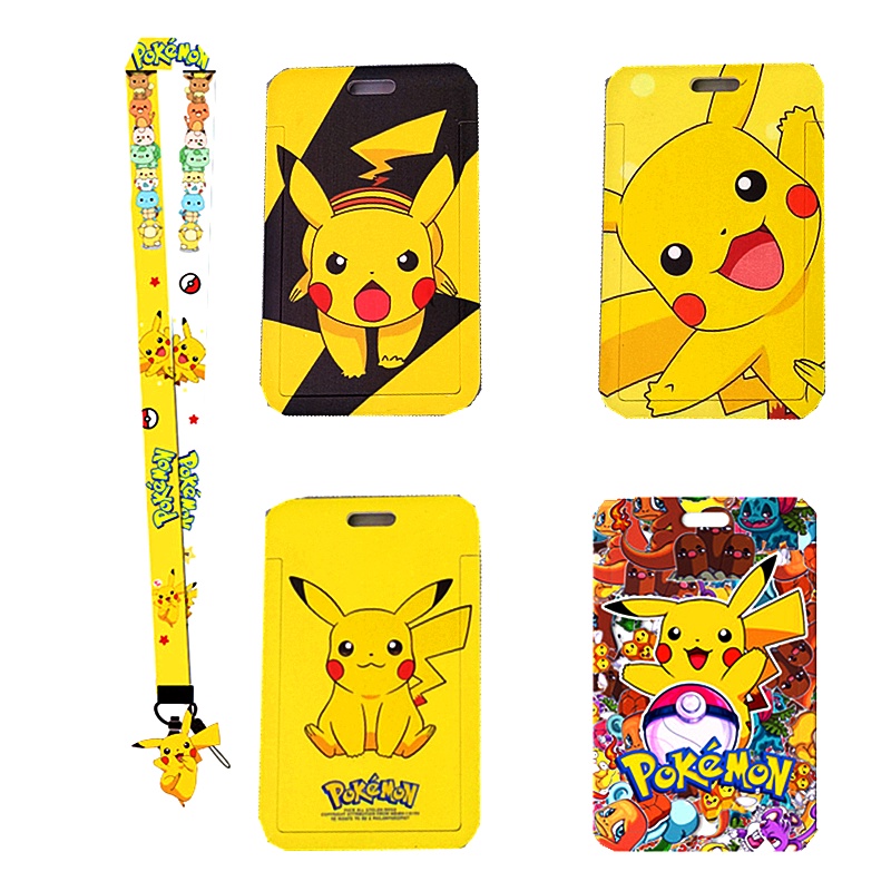 Dây Đeo Thẻ ID / Thẻ ID Bằng PVC In Hình Pokemon Pikachu Dễ Thương Cho Bé