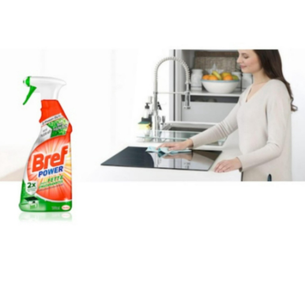 Chai xịt vệ sinh nhà bếp Bref Power 750ml đánh bay dầu mỡ