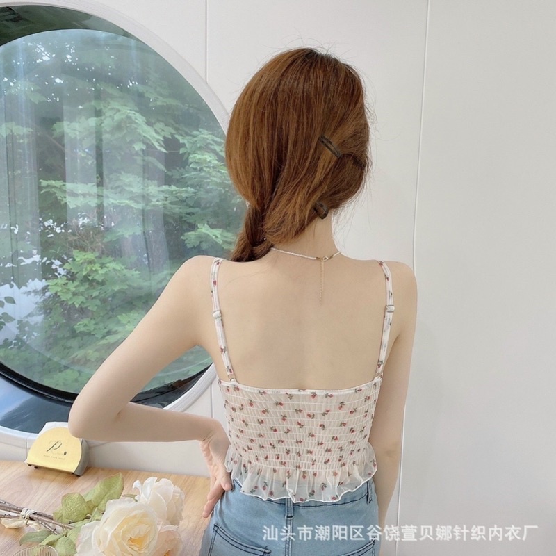 Áo bra hoa nhí có mút ngực
