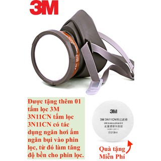 Bộ mặt nạ 3M 3200 phin lọc 3301CN full bộ 4 chi tiết dùng lọc độc, chống bụi, thoát hiểm đám cháy. Tặng 01 tấm lọc 3N11