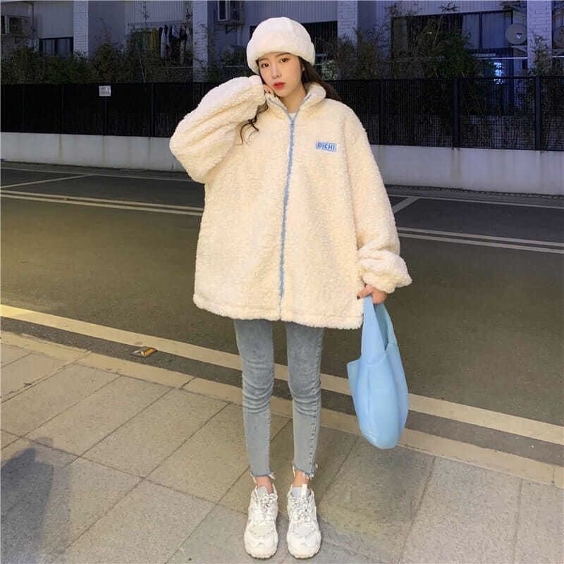 Áo khoác lông nữ form rộng CHIPI áo khoác nữ hot trend_VIETSTAR