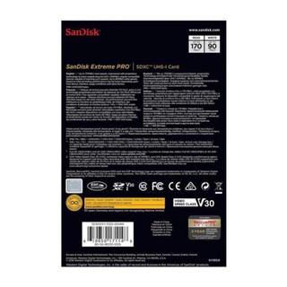 Thẻ nhớ sdxc sandisk extreme pro 128gb uhs-i u3 4k v30 170mb/s - model 2019