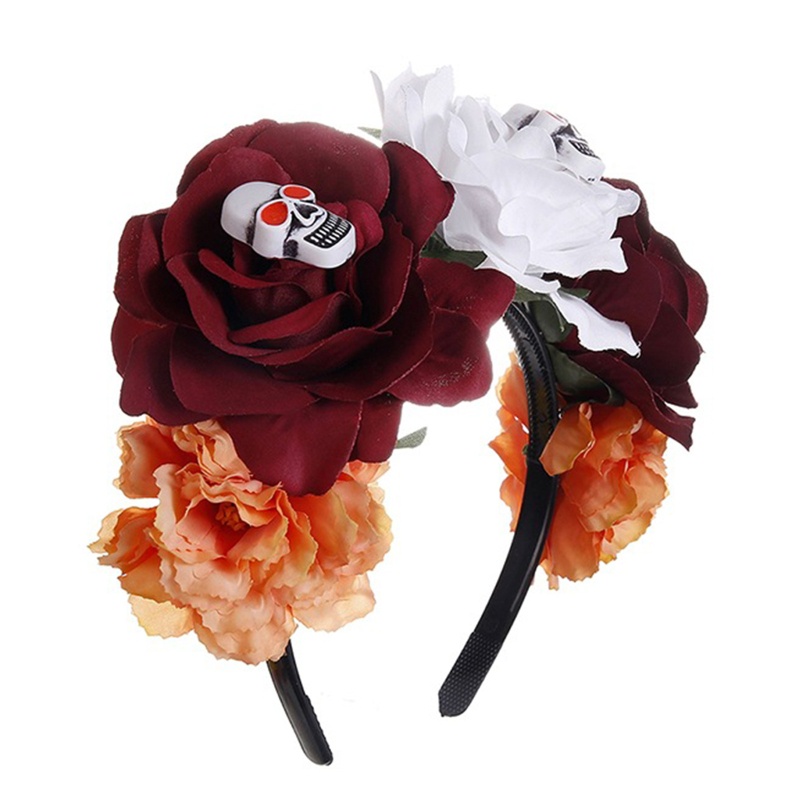 Băng Đô Cài Tóc Hóa Trang Hình Đầu Lâu Hoa Lớn