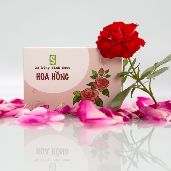 Xà bông sinh dược hoa hồng chiết xuất 100% thiên nhiên dùng rửa mặt, rửa tay, dưỡng mềm da, thư giãn