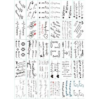 Một Tấm Hình xăm nước hình xăm dán tatoo mini stickers Chữ đẹp phong cách Hàn Quốc dễ thương cá tính Hot hit